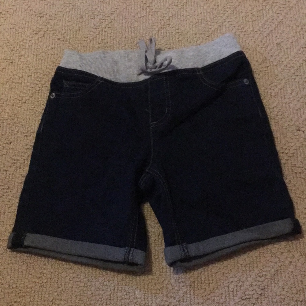 justice slim midi dark wash short